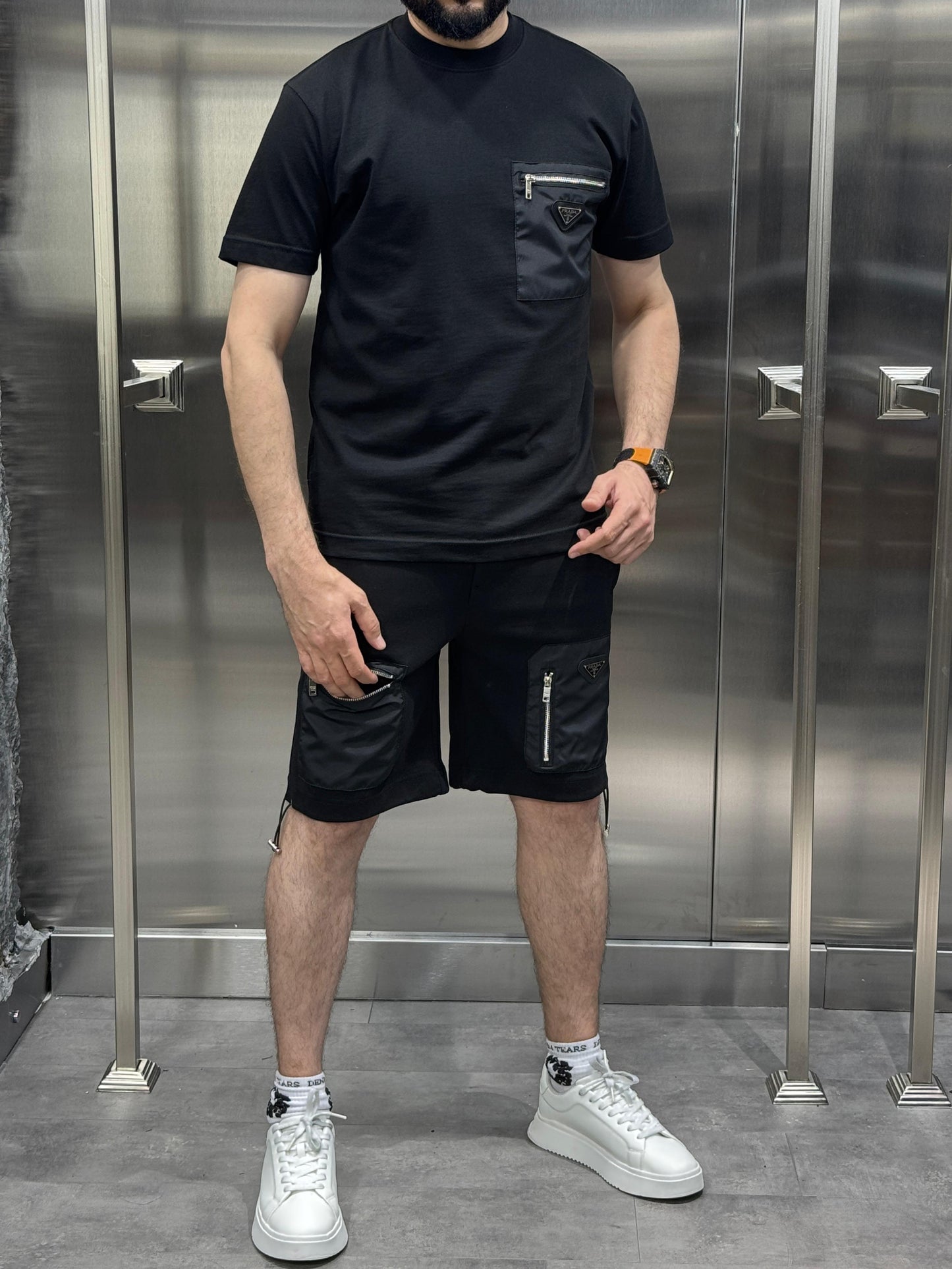 Prada Şortlu Takım Siyah