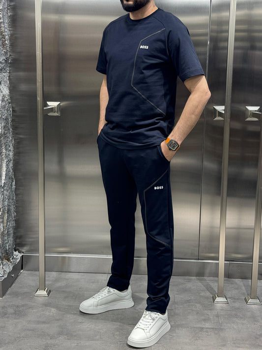 Boss Lacivert Çizgili Eşofman Takımı
