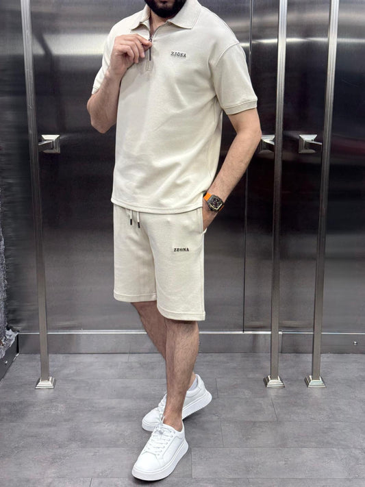 Zegna Şortlu Takım Bej