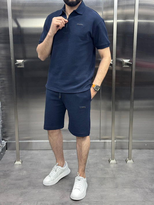 Zegna Şortlu Takım Lacivert