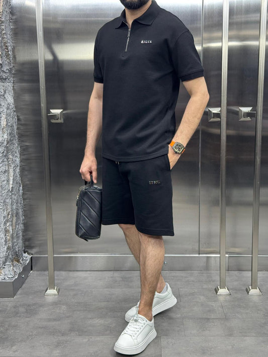 Zegna Şortlu Takım Siyah