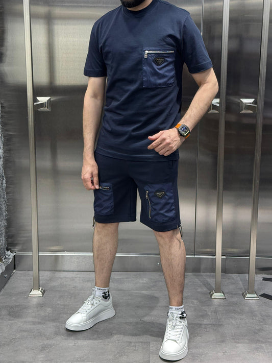 Prada Şortlu Takım Lacivert